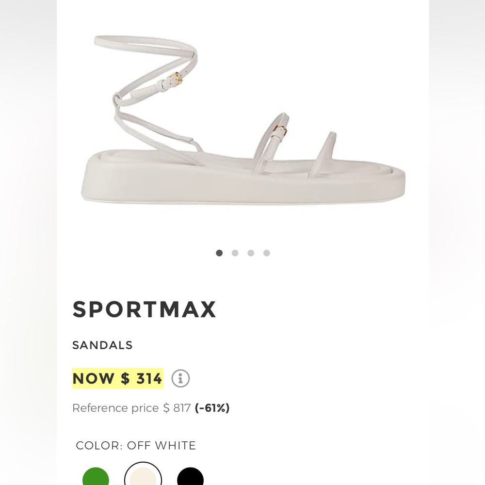 Sportmax Elegant White Sandals